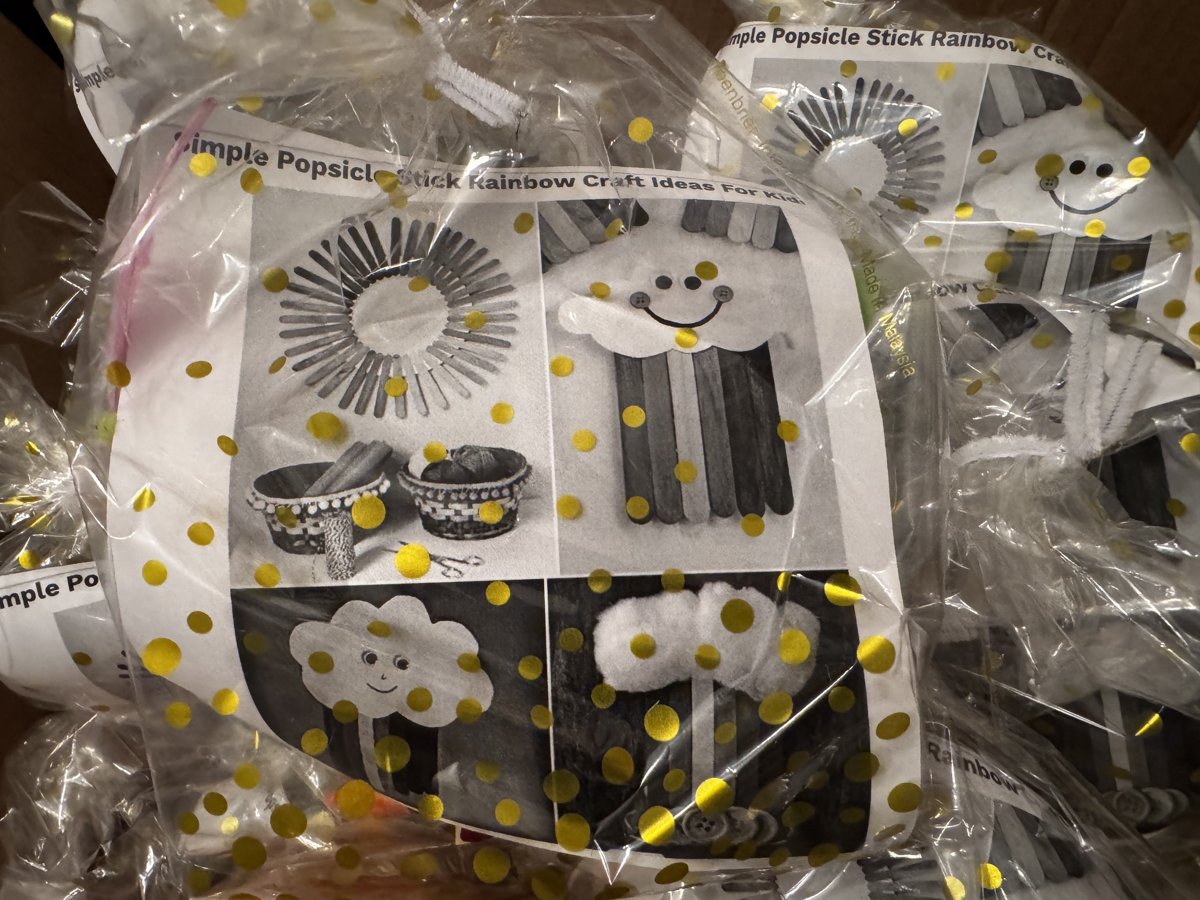 Healthy Santa Clara mindful art kits packed for distribution